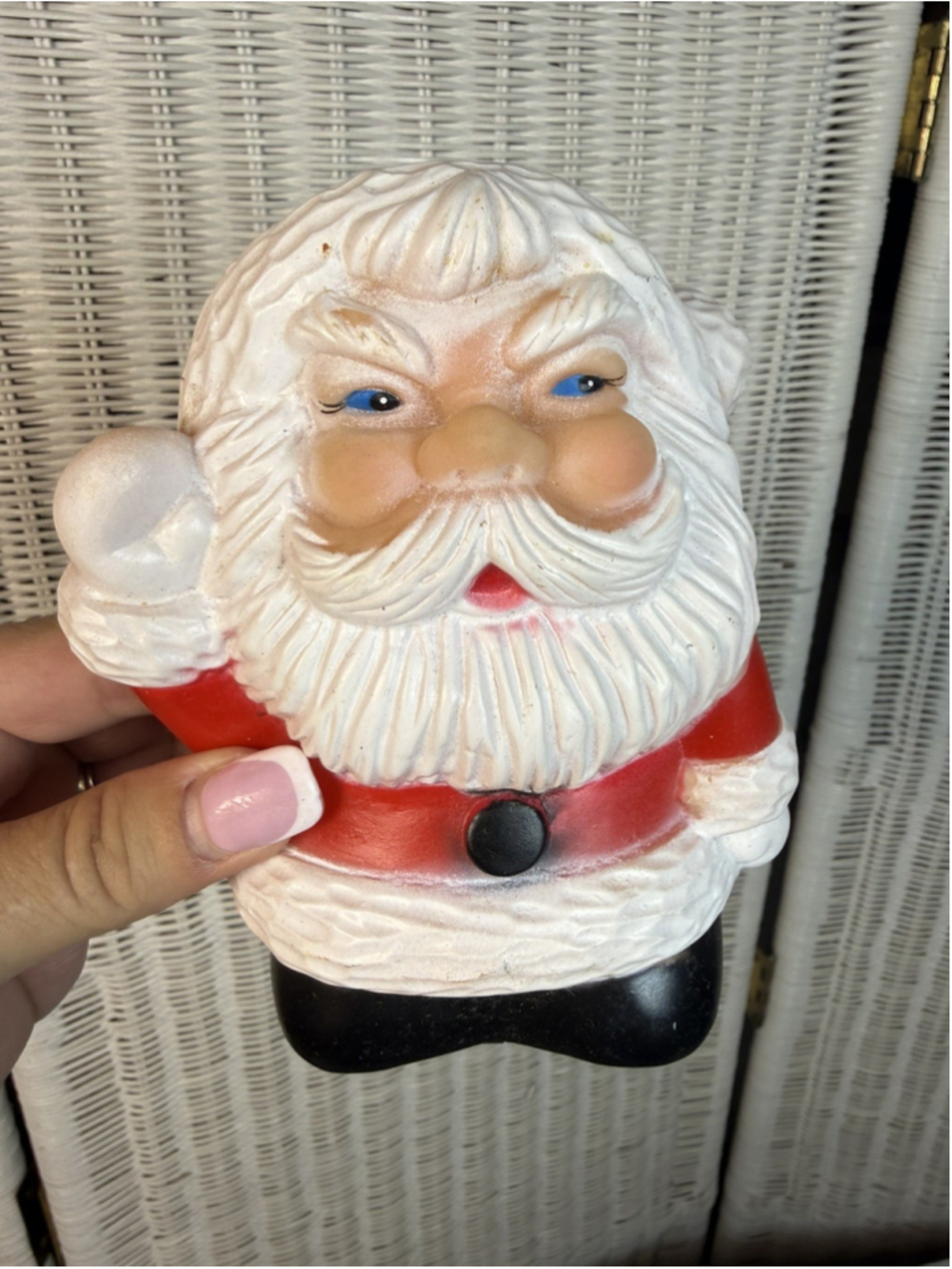 Vintage Santa Claus Squeaky Toy Rubber Santa 5” Tall Christmas Holiday